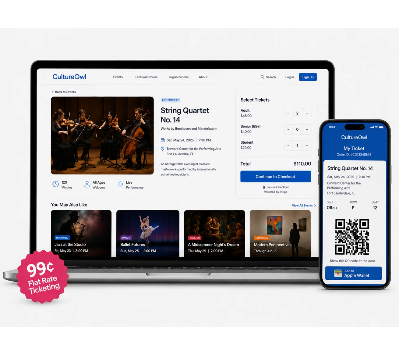 Sell tickets to events with CultureOwl